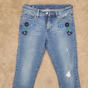 Lucky Brand - Ava Skinny Jeans Embroidered & Distressed - Women's Size 2/26